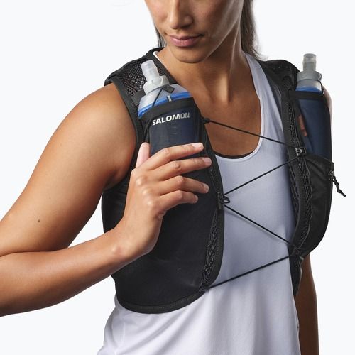 Women's Salomon Active Skin 4 black/metal running waistcoat