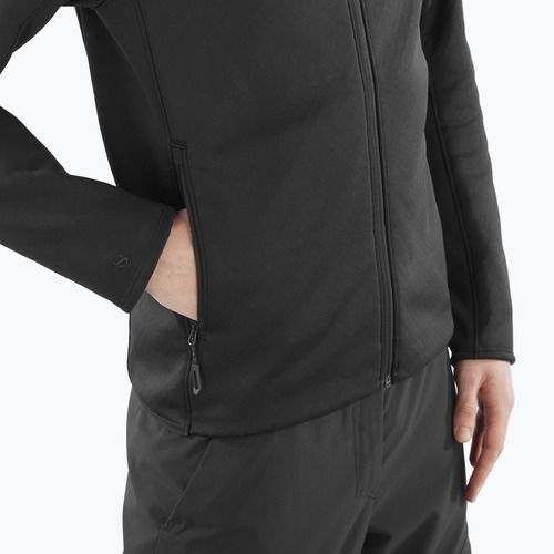 Men's Salomon Essential Midwarm Hd deep black trekking sweatshirt
