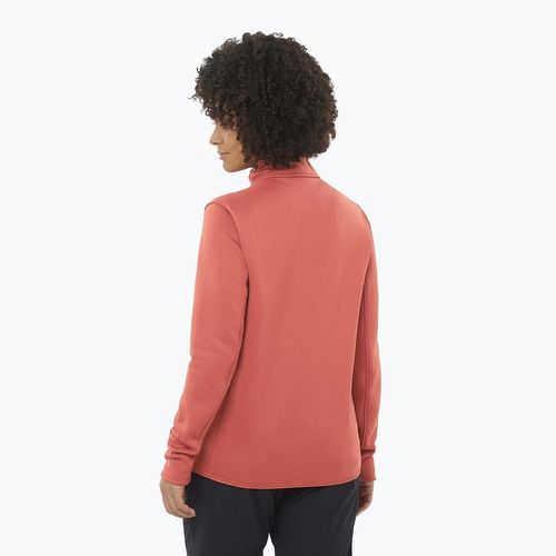Men's Salomon Essential Midwarm Fz tandoori spice trekking sweatshirt