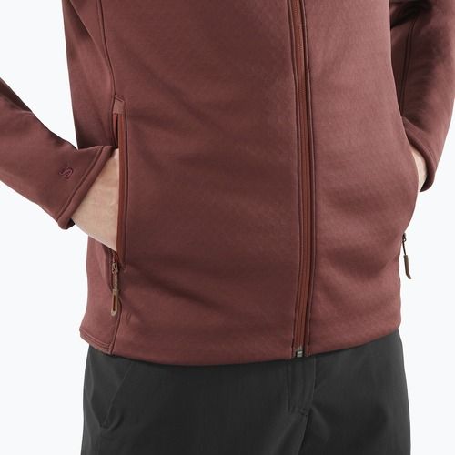 Men's Salomon Essential Midwarm Fz rum raisin trekking sweatshirt