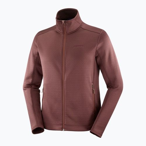 Men's Salomon Essential Midwarm Fz rum raisin trekking sweatshirt