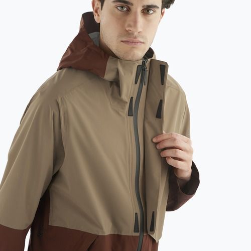 Men's Salomon Outerpath Pro rum raisin/shitake rain jacket