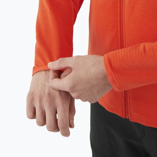 Men's Salomon Essential Lightwarm FZ trekking sweatshirt cherry tomato