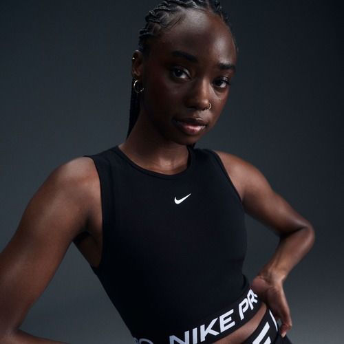 Women's training tank top Nike Pro Dri-Fit black/white