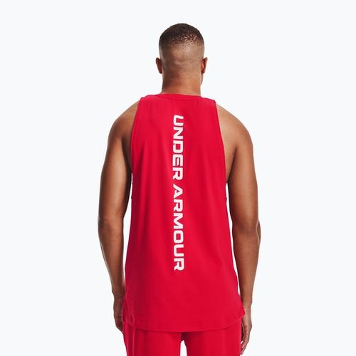 Under Armour Baseline Cotton Tank red/white/white men's basketball jersey