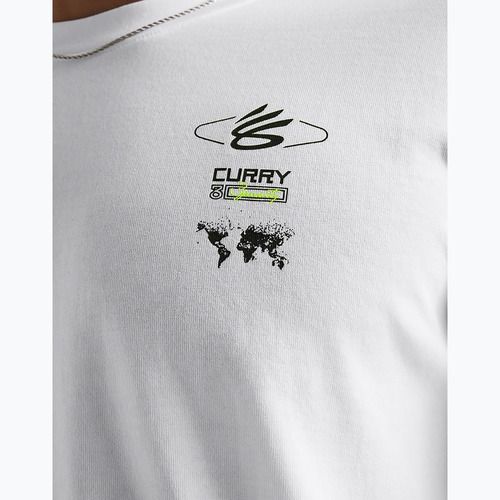 Under Armour Curry Verbiage Heavyweight men's longsleeve white/high vis yellow/black
