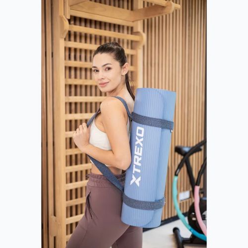 XTREXO NBR 15 mm exercise mat with strap blue