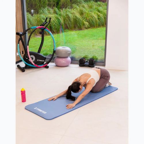 XTREXO NBR 15 mm exercise mat with strap blue