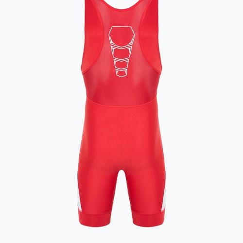 Men's Nike Grappler Elite Singlet scarlet/white jumpsuit