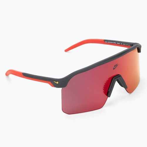 Nike Expedition Shield matte dark smoke grey/red mirror sunglasses