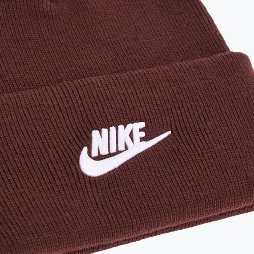 Nike Peak burgundy crush/white children's winter beanie