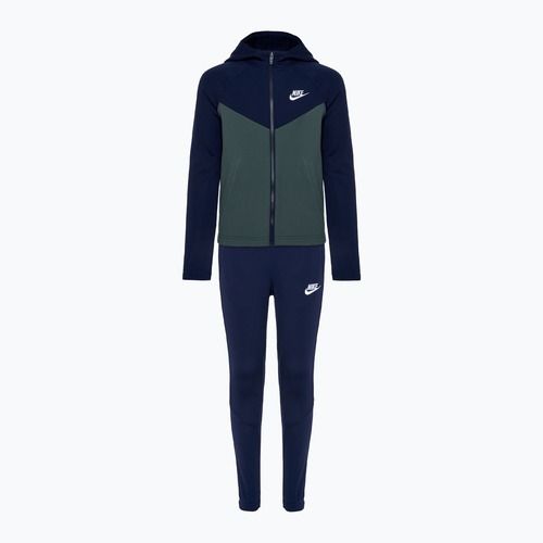 Nike Sportswear children's tracksuit obsidian/ vintage green/ obsidian/ white