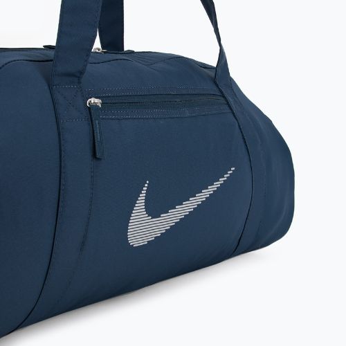 Women's training bag Nike Gym Club 24 l armory navy/ armory navy/ metallic silver