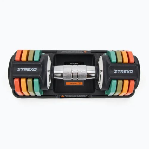 TREXO adjustable dumbbell set 2 x 5 kg multicolour