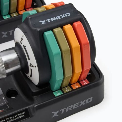 XTREXO adjustable dumbbell set 2 x 5 kg multicolour