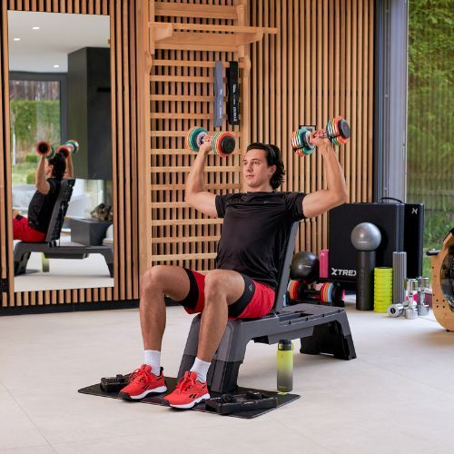 TREXO adjustable dumbbell set 2 x 10 kg multicolour
