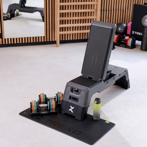 TREXO adjustable dumbbell set 2 x 10 kg multicolour