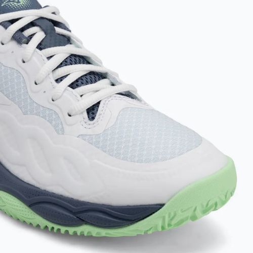 Men's tennis shoes Mizuno Wave Enforce Court CC white/ vintage indigo/ neo mint