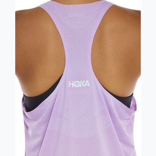Women's running shirt HOKA Race Day Singlet aster flower