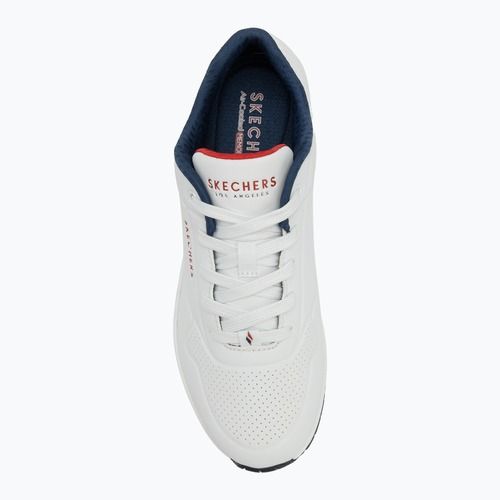 SKECHERS Uno Stand On Air women's shoes white durabuck/navy/red trim/mesh
