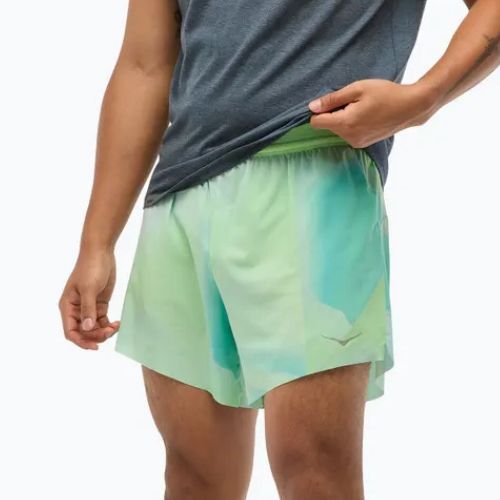Men's running shorts HOKA Glide With Brief 5" tart apple mist
