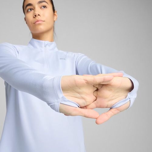 Women's running sweatshirt PUMA Run Velocity Cloudspun 1/4 Zip cool weather/heather