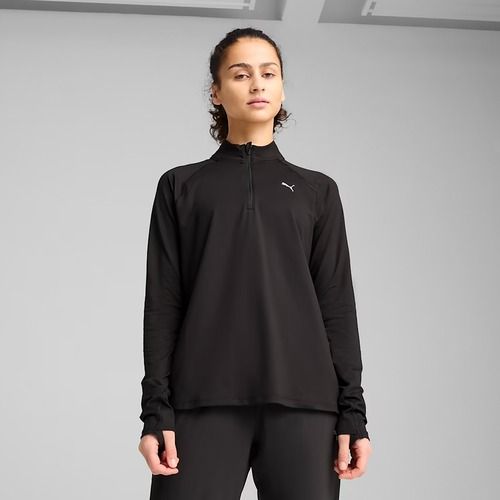 Women's running sweatshirt PUMA Run Velocity Cloudspun 1/4 Zip puma black