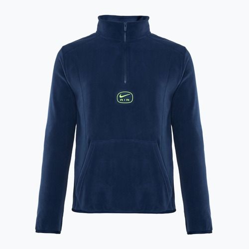 Men's Nike Swoosh Air Polar Fleece Half Zip Top midnight navy/ volt