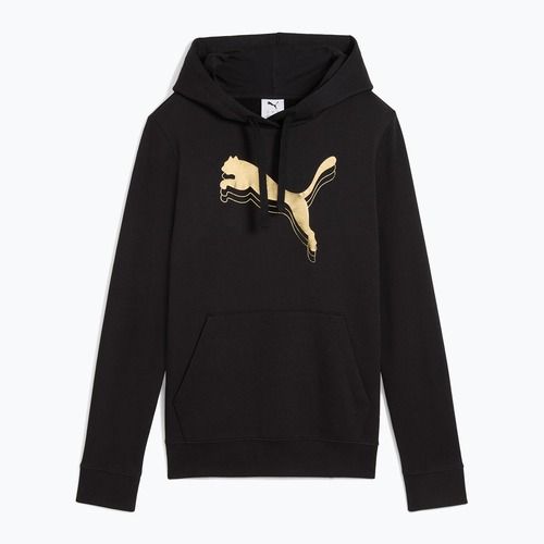 Women's sweatshirt PUMA ESS Metalic Hoodie TR puma black/metallic gold