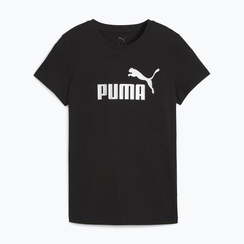 Women's T-shirt PUMA ESS Metallic No. 1 Logo Tee puma black/metallic silver