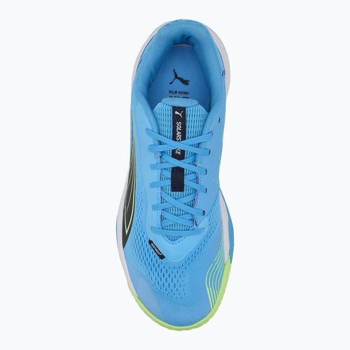 Men's indoor sports shoes PUMA Solarstrike III luminous blue/club navy/fizzy apple