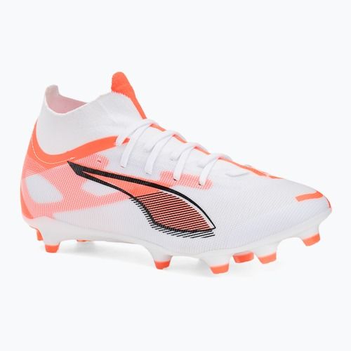 Men's football boots PUMA Ultra 5 Match+ FG/AG puma white/puma black/glowing red