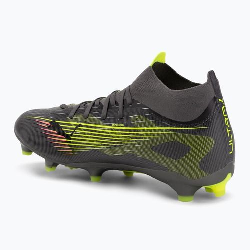 Men's football boots PUMA Ultra 5 Match+ FG/AG matte aged silver/yellow alert/puma aged silver