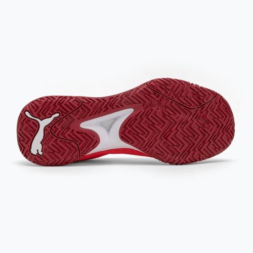 PUMA Accelerate Turbo handball shoes glowing red/white/dark crimson/black