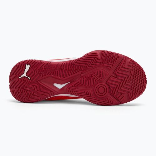 PUMA Accelerate Jr children's handball shoes glowing red/white/dark crimson/black