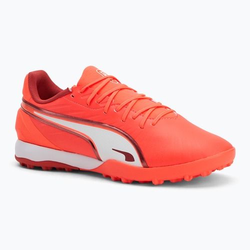 Men's football boots PUMA King Match TT glowing red/ puma white/ red fire