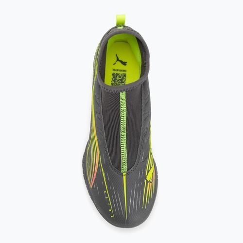 Children's football boots PUMA Ultra 5 Match+ LL TT + Mid Jr matte aged silver/yellow alert/puma aged silver