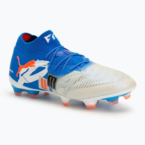 Men's football shoes PUMA Future 8 Ultimate Forever FG white/ultra blue/feather gray/puma black/glowing red