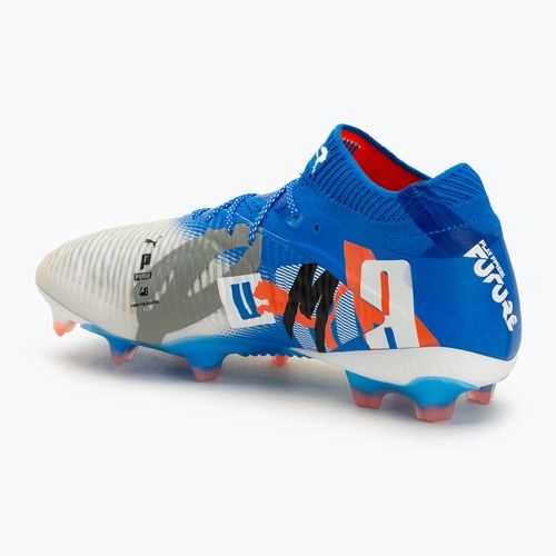 Men's football shoes PUMA Future 8 Ultimate Forever FG white/ultra blue/feather gray/puma black/glowing red