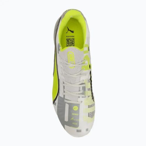 Men's football shoes PUMA King Ultimate Forever FG/AG feather gray/electric lime/puma white/flat light gray