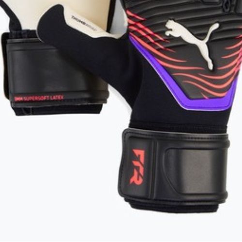 PUMA Future Pro Hybrid goalkeeper gloves puma black/glowing red/purple glimmer