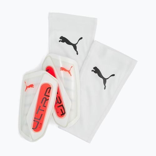 Shin guards PUMA Ultra Flex Sleeve puma white/glowing red