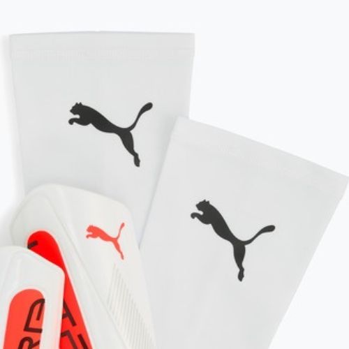 Shin guards PUMA Ultra Light Sleeve puma white/glowing red