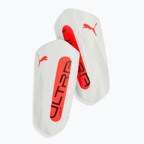 Shin guards PUMA Ultra Light Strap puma white/glowing red