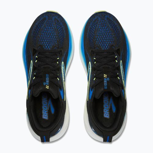 Men's running shoes Brooks Glycerin 22 wide fit black/cobalt/neo yellow