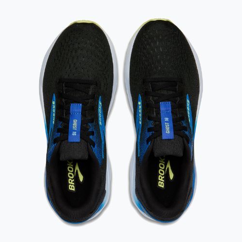 Men's running shoes Brooks Ghost 16 black/cobalt/neo yellow