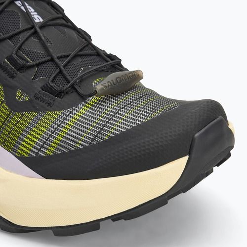 Salomon Genesis black/sulphur spring/orchid petal women's running shoes