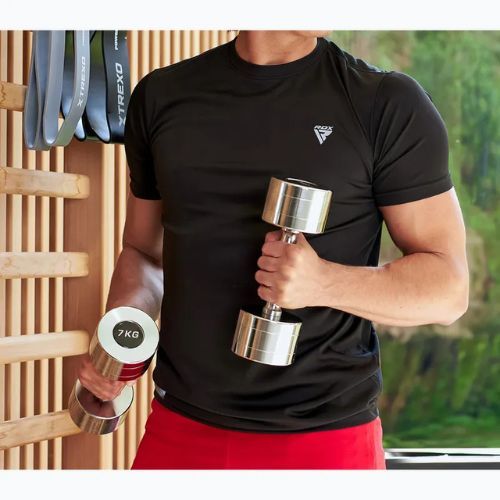 TREXO chrome dumbbells 2x7 kg silver