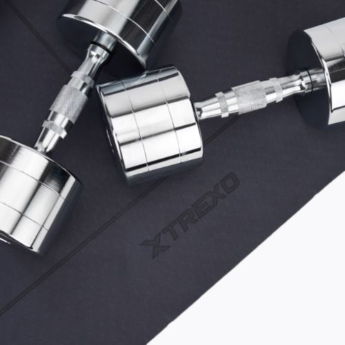 XTREXO chrome dumbbells 2x12 kg silver