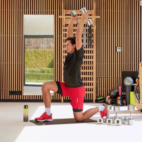 TREXO chrome dumbbells 2x12 kg silver